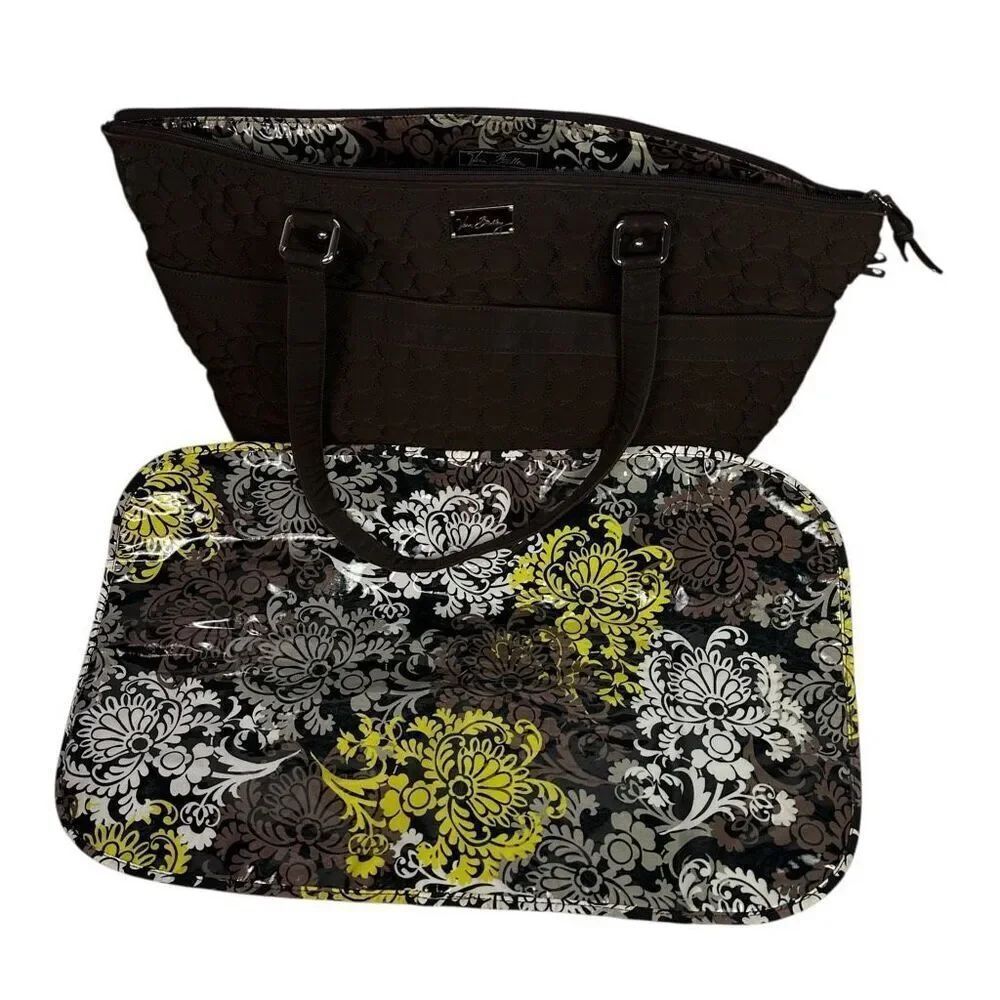 Vera Bradley Brown Quilted Baby Bag with Changing Pad